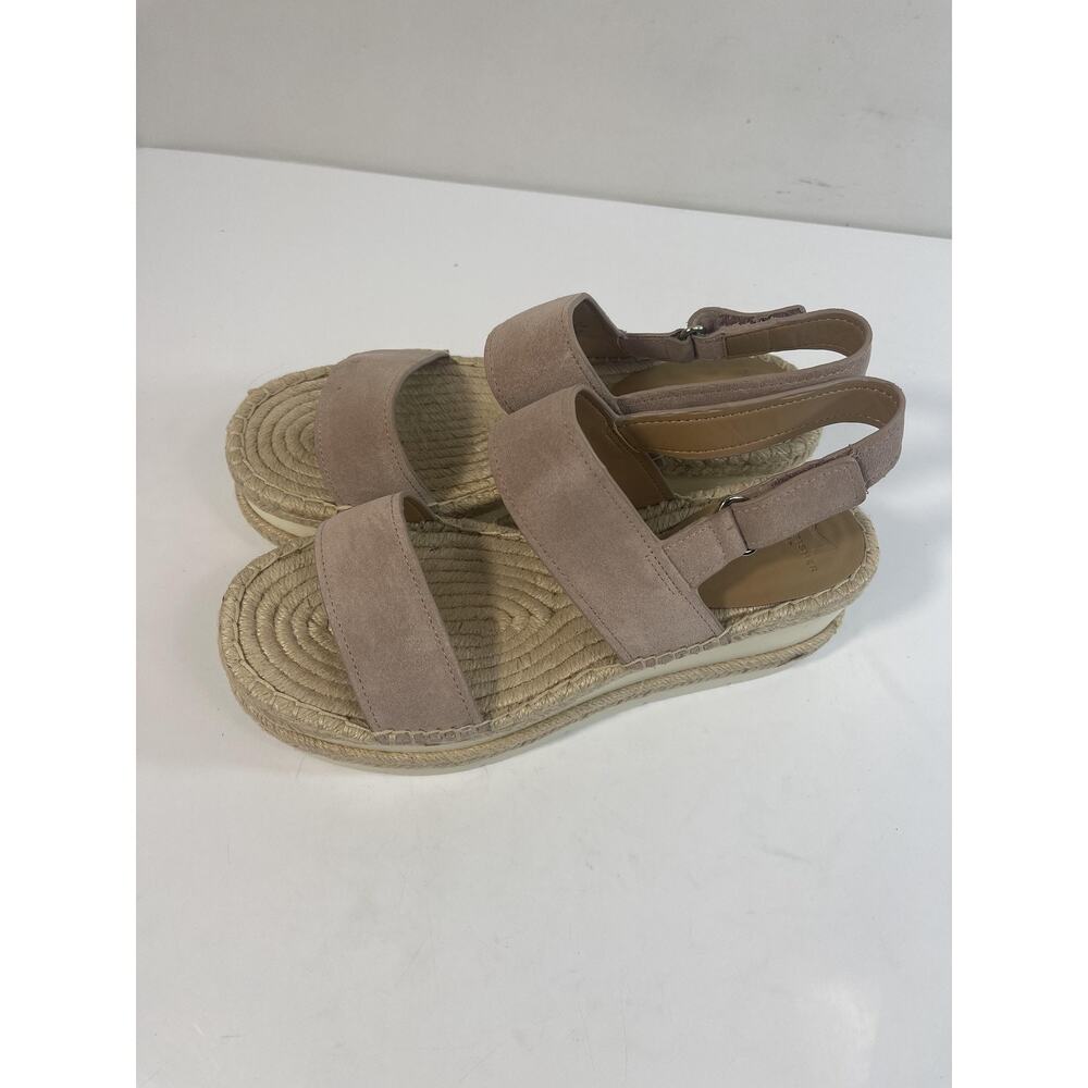 Marc Fisher ML Gallia Shoes Womens Size 8.5 Pink Espadrille Wedge Sandals Box